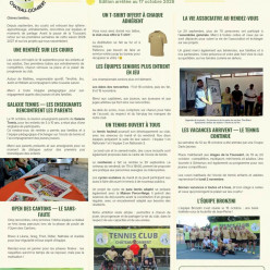 La newsletter du club — De la rentrée aux vacances de la Toussaint